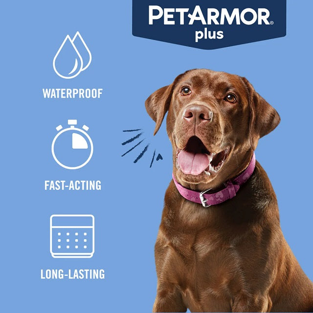 PetArmor Plus Flea & Tick Topical for Dogs 3-Pack, 45-88 lbs