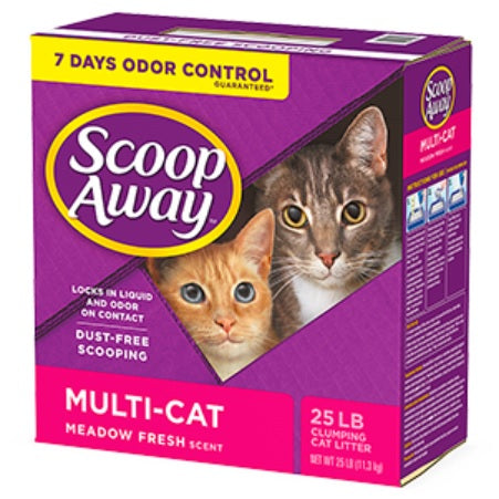 Scoop Away Multi-Cat Scented Scoopable Cat Litter, 25 lb..