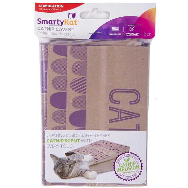 SmartyKat Catnip Caves 2-Pack Catnip Infused Paper Bags
