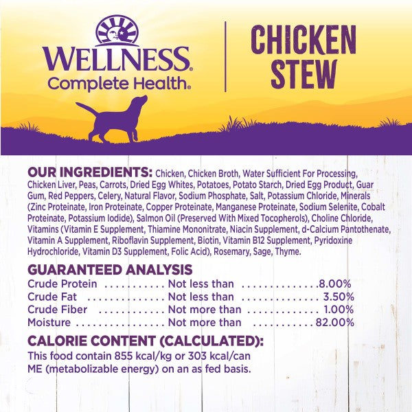 Wellness Grain Free Chicken Stew with Peas & Carrots Canned Dog Food