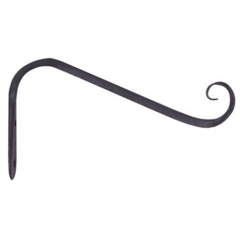 Green Thumb 5" Curved Wall-Mount Black Wrought Iron Hook 89405GT
