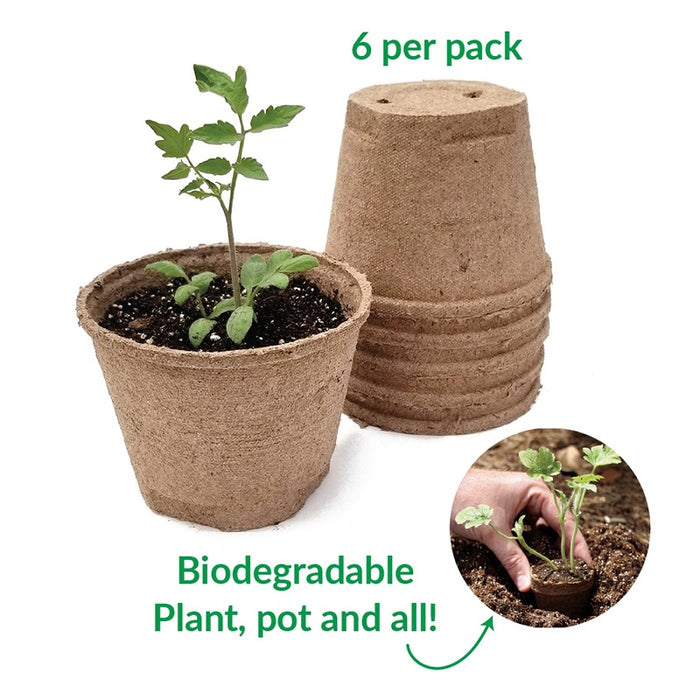 Jiffy 5" Round Biodegradable Peat Pots, 6 Pack