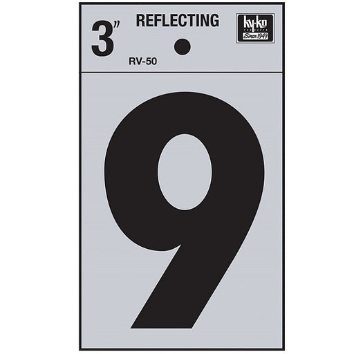 3 in. Vinyl Reflective Number 9