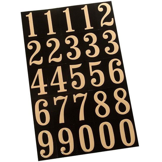 2 in. Self-Adhesive Mylar Number Set, Gold on Black