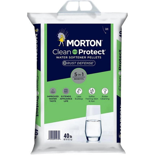 Morton Clean & Protect Water Softener Salt Pellets Plus Rust Defense, 40lb