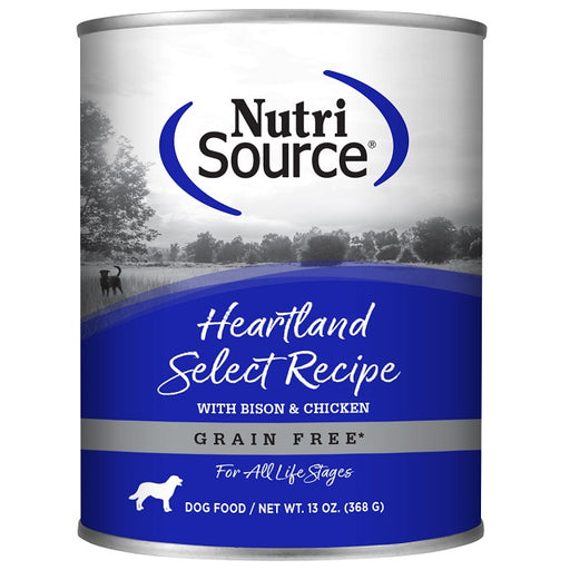 Nutrisource Heartland Select Grain Free Wet Dog Food with Bison & Chicken