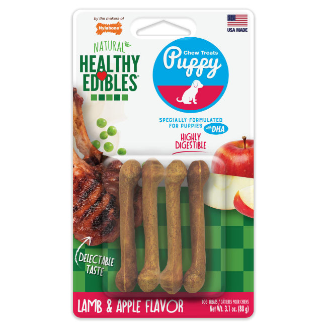 Nylabone Healthy Edibles Natural Puppy Chew, Lamb & Apple Petite