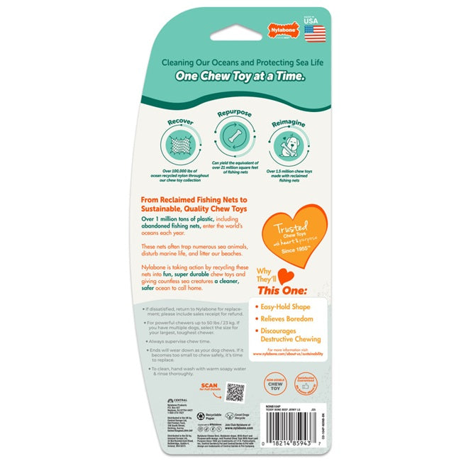 Nylabone Power Chew Love our Oceans Teddy Bear Bone Dog Chew Toy