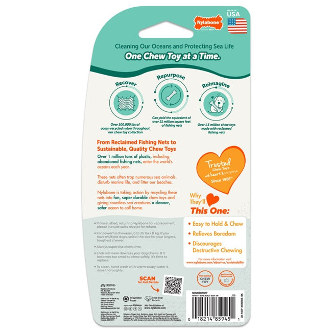 Nylabone Power Chew Love our Oceans Infinity Braid Bone Dog Chew Toy