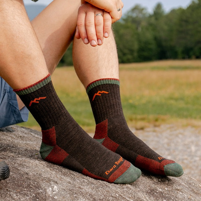 Men's Hiker Micro Crew Midweight Hiking Socks, Walnut