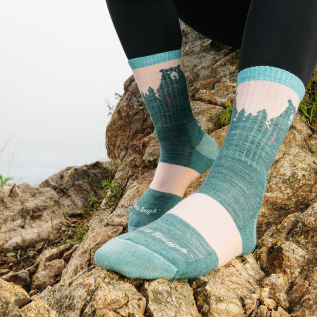Women's Bear Town Micro Crew Lightweight Hiking Socks, Quartz
