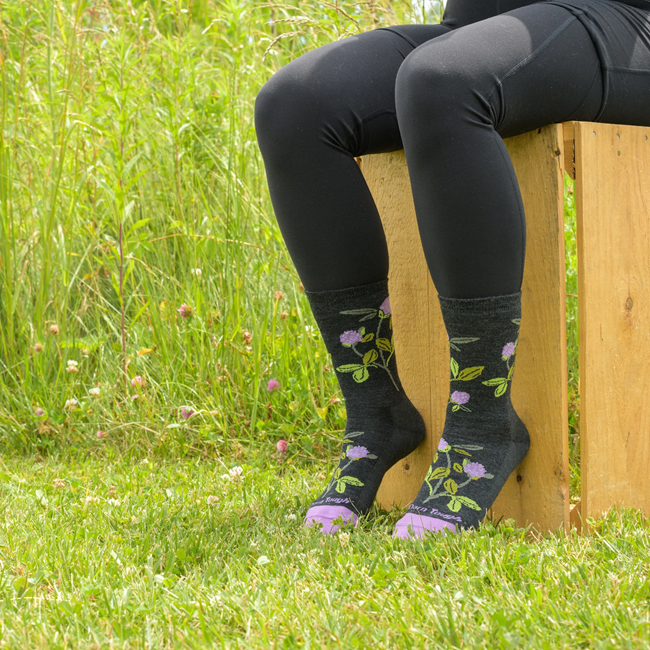 Women's Blossom Crew Lightweight Lifestyle Socks, Charcoal