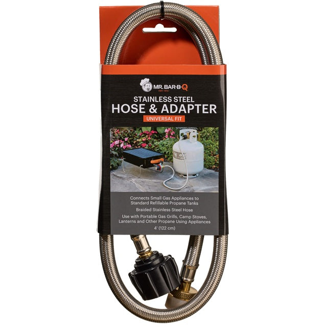 Mr. Bar-B-Q 4 ft. Stainless Steel Propane Hose & Adapter 03038Y