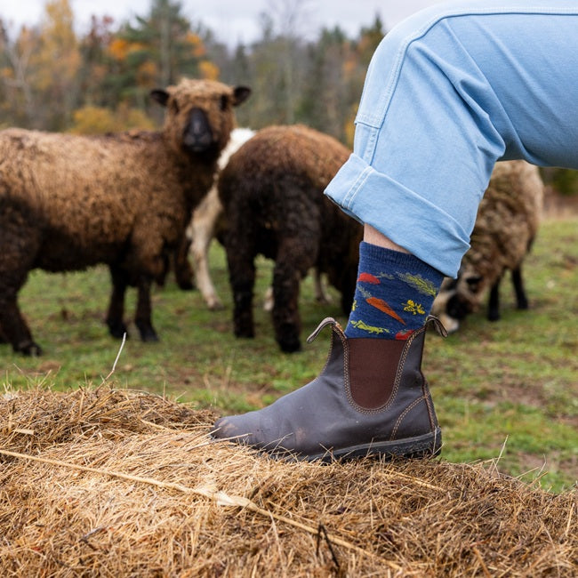 Women's Farmer's Market Crew Lightweight Lifestyle Socks, Indigo