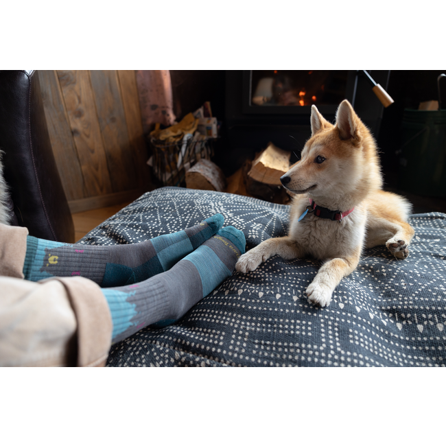 Women's Bear Town Micro Crew Lightweight Hiking Socks, Aqua