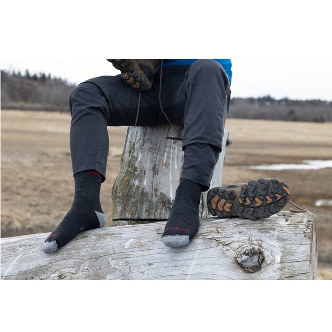 Men's Hiker Micro Crew Midweight Hiking Socks, Black