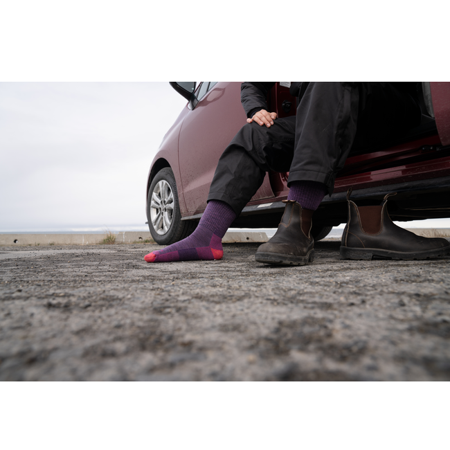 Women's Hiker Micro Crew Midweight Hiking Socks, Plum Heather