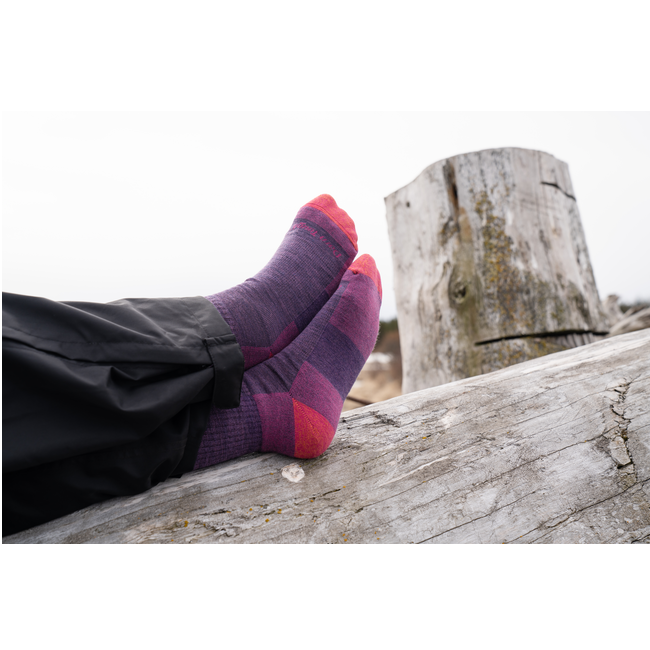 Women's Hiker Micro Crew Midweight Hiking Socks, Plum Heather