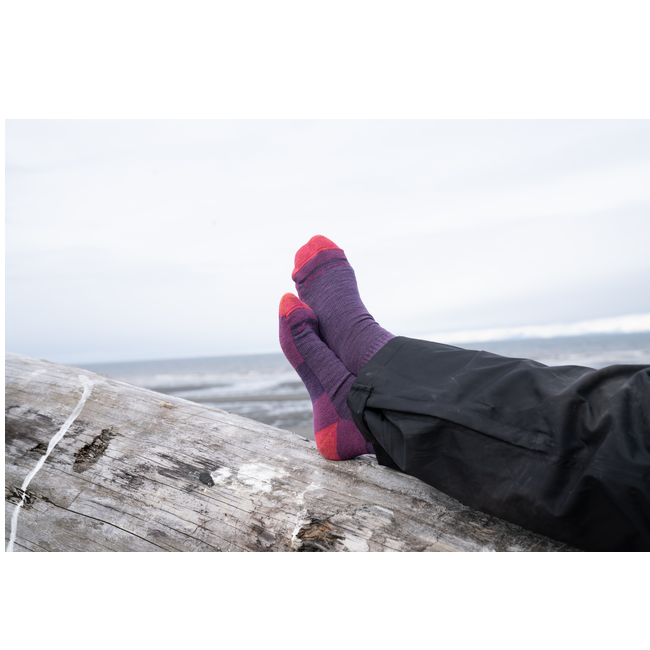 Women's Hiker Micro Crew Midweight Hiking Socks, Plum Heather