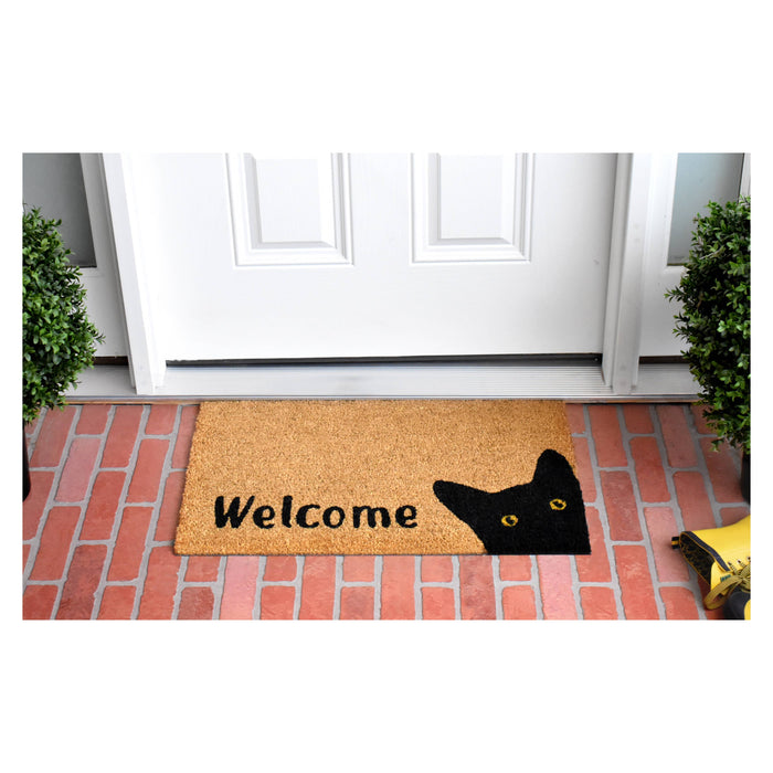 Kitty Korner 17" x 29" Coir Non-Slip Doormat