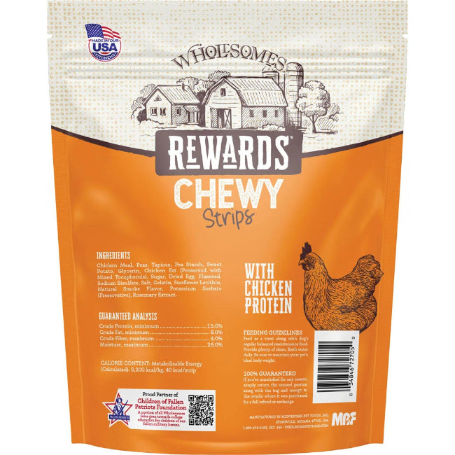 Wholesomes Rewards Chicken Chewy Strips For Dogs 25 oz