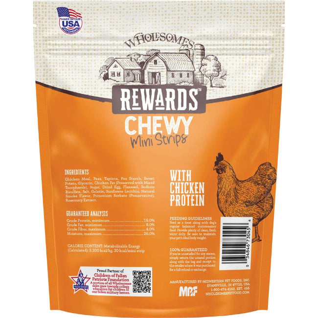 Wholesomes Rewards Chicken Chewy Mini Strips For Dogs 7 oz