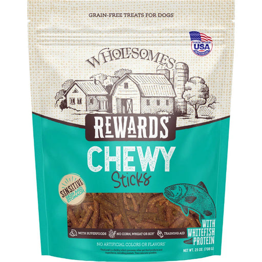 Wholesomes Rewards Whitefish Chewy Sticks For Dogs 25 oz