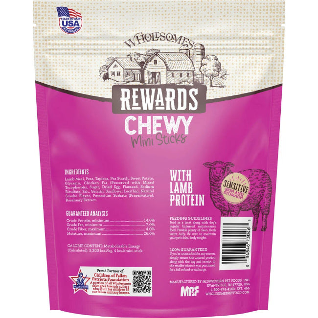 Wholesomes Rewards Lamb Chewy Mini Sticks For Dogs 7 oz