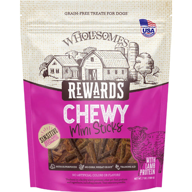 Wholesomes Rewards Lamb Chewy Mini Sticks For Dogs 7 oz
