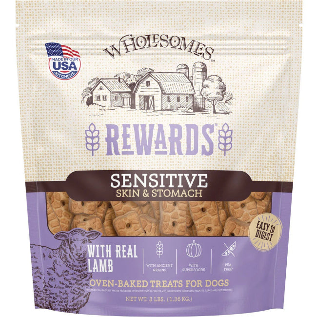 Wholesomes Sensitive Skin & Stomach Lamb Biscuits For Dogs 3 lb