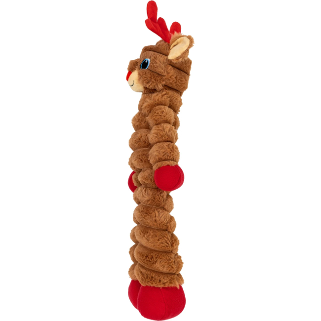 KONG Holiday Shakers Crumples Reindeer Squeaky Plush Dog Toy