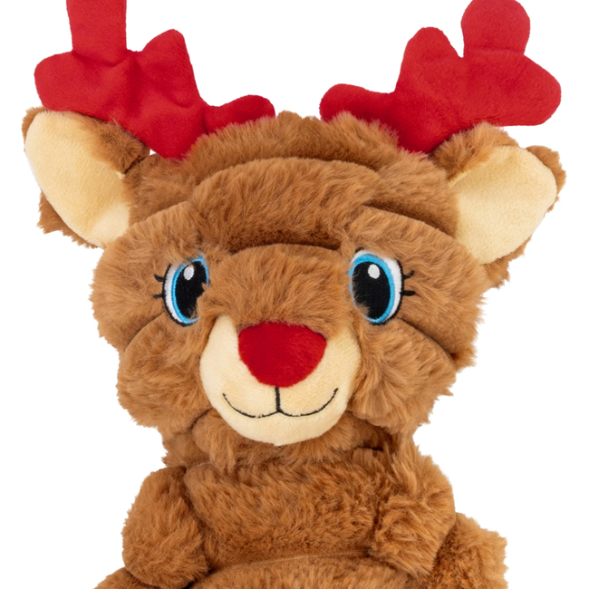 KONG Holiday Shakers Crumples Reindeer Squeaky Plush Dog Toy