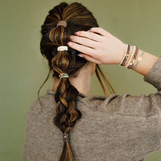 K'lani "Climb" Natural Colors with Gold Mountain Accent Hair Tie Bracelets