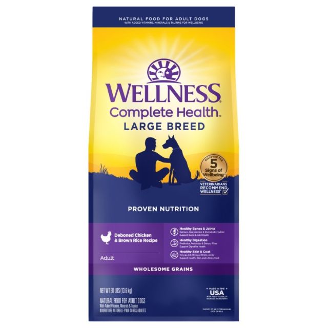 Wellness Complete Health Large Breed Chicken & Rice Dog Food 30 lbs.