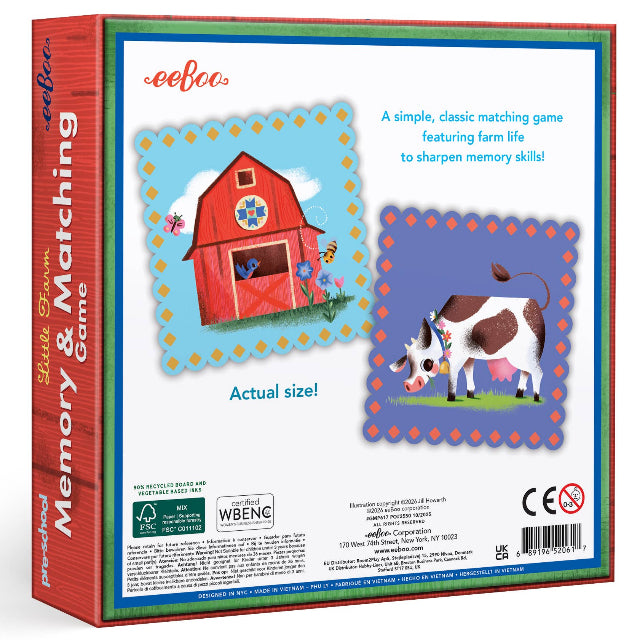eeBoo Little Farm Pre-School Memory & Matching Game