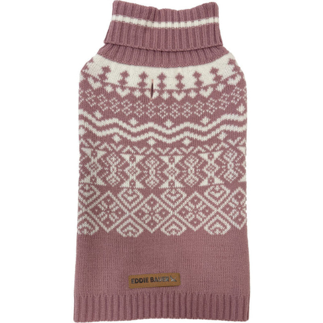 Eddie Bauer Dog Sweater Townsend Fair Isle Heathered/Pink