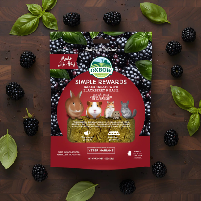 Oxbow Simple Rewards Baked Treats with Blackberry & Basil 3oz.