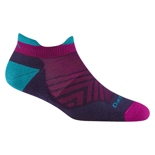 Women's Run No Show Tab Cushioned Ultra-Lightweight Running Socks, Blackberry