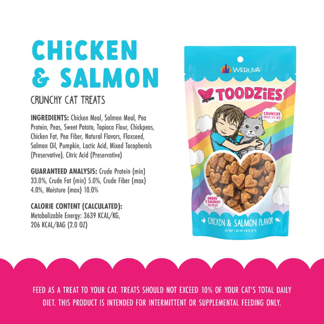 Weruva BFF Toodzies Crunchy Chicken & Salmon Cat Treats 2 oz