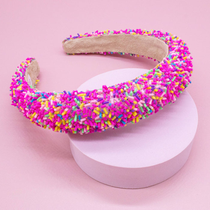 Chunky Puffy Sprinkles Headband, Light Blue