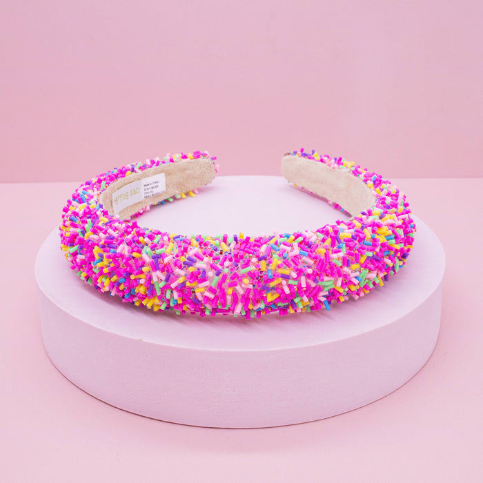 Chunky Puffy Sprinkles Headband, Light Blue