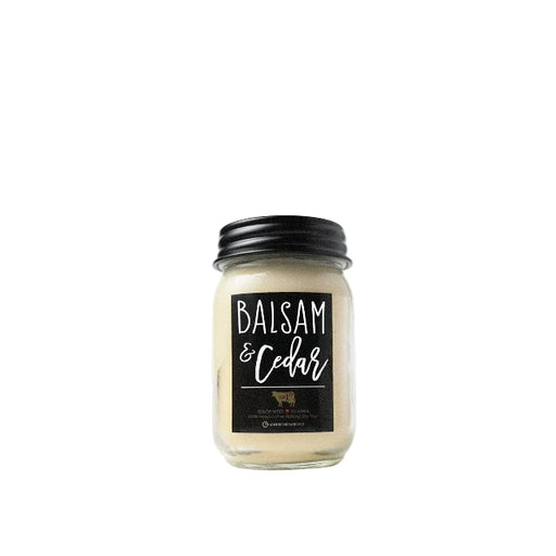 Milkhouse Farmhouse Collection Soy Candle: Balsam & Cedar 13-oz. Mason Jar
