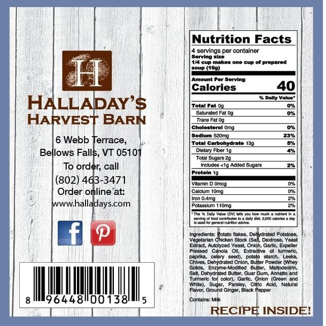 Halladay's Potato Cheddar Chive Soup Mix