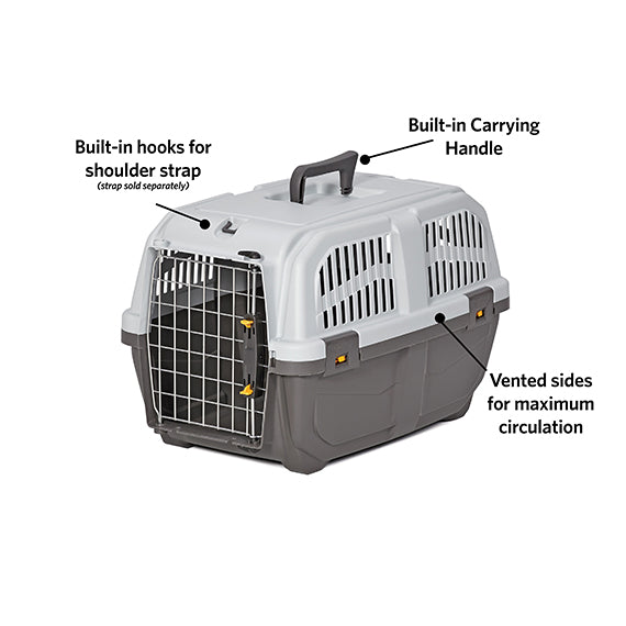 MidWest Skudo™ Travel Pet Carrier, 22 Inch Gray