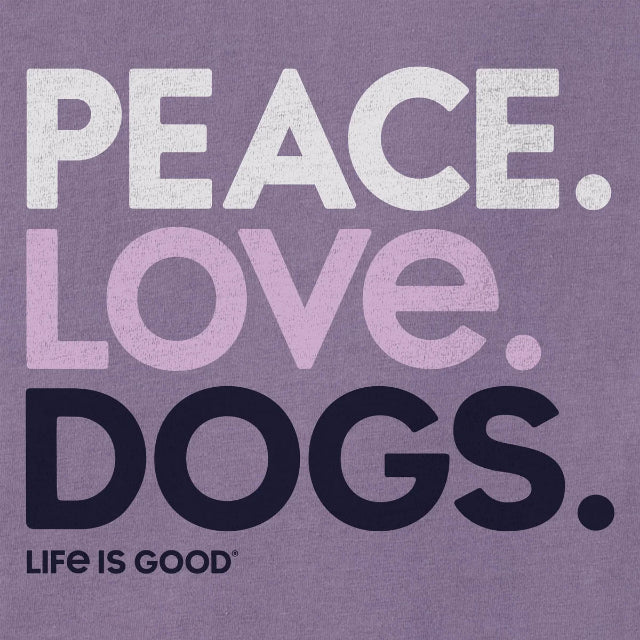 Life Is Good Women's Peace Love Dogs Short Sleeve Crusher Tee