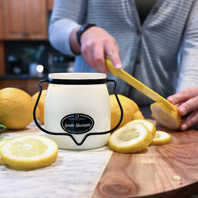 Milkhouse Creamery Collection Soy Candle: Lemon Macaroon 16-oz. Butter Jar