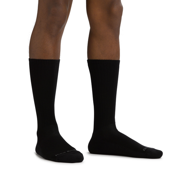 Men's The Standard Crew Cushioned Lightweight Lifestyle Socks, Black