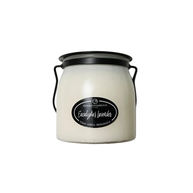 Milkhouse Creamery Collection Soy Candle: Eucalyptus Lavender 16-oz. Butter Jar
