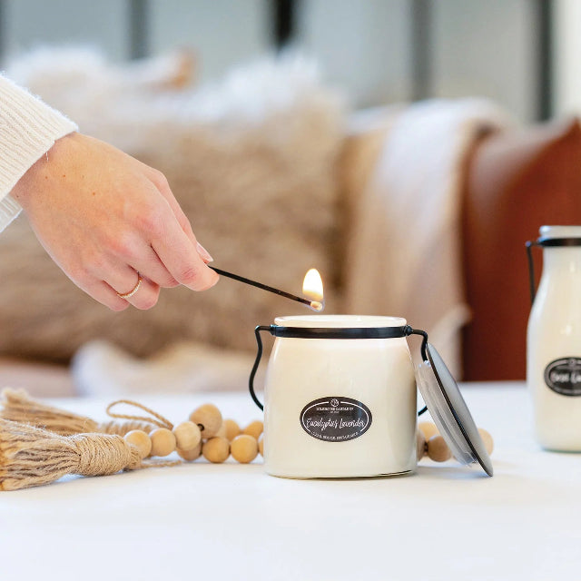 Milkhouse Creamery Collection Soy Candle: Eucalyptus Lavender 16-oz. Butter Jar