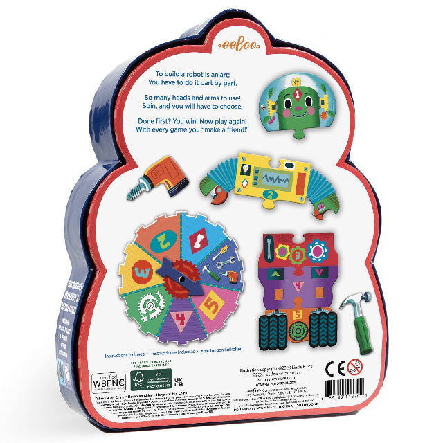Build A Robot Shaped Box Spinner Game